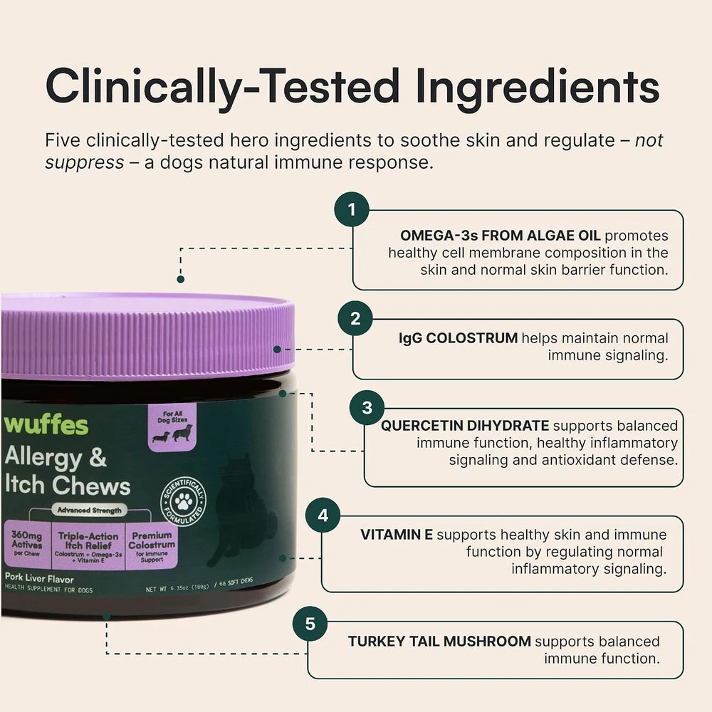 Wuffes Dog Allergy Chews for Seasonal Pollen